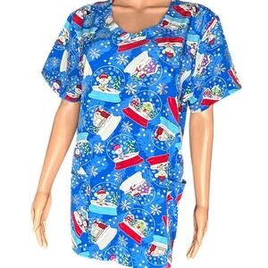 Zoe & Chloe Christmas scrub top size large